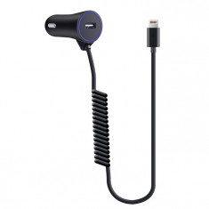 Incarcator Auto Oneplus Ca504 2.a Amperi Cu Cablu Lightning + Port Usb Negru foto