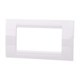 Rama decorativa pentru 4 module Gewiss Virna, pentru aparataj modular, IP20, alba