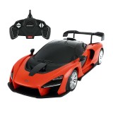Masina cu telecomanda McLaren Senna Rastar, 26.3 x 11.9 x 7.1 cm, 10 km/h, tractiune 2 WD, anvelope cauciuc, Portocaliu