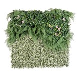 Panou plante artificiale verzi albe 100x100 cm