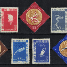 ROMANIA 1961 - Sport, Jocurile Olimpice Roma si Melbourne/serie MNH
