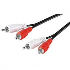 Cablu audio Goobay 2x RCA tata la 2x RCA tata 10m negru foto