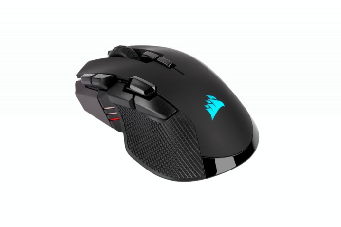 MOUSE CORSAIR, &quot;IRONCLAW RGB&quot;, gaming, cu fir | wireless, USB | BT| 2.4GHz, 18000 dpi, 10/1, iluminare, butoane programabile, mod triplu de conectare,