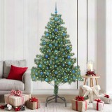 vidaXL Brad de Crăciun cu 300 LED cu suport Verde 210 cm PVC 3396396