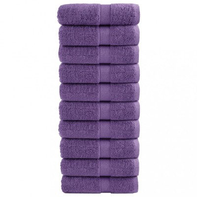 vidaXL Prosoape de baie premium SOLUND, 10 buc., violet, 30x30 cm, 600 g/m&amp;sup2; foto