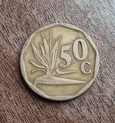 C50 - Moneda foarte veche - 50 centi - Africa de Sud - 1991 foto