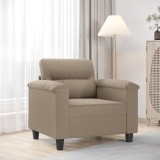 VidaXL Fotoliu canapea, gri taupe, 60 cm, textil microfibră