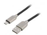 Cablu USB 2.0 A la Micro B Aurit 2m Negru, Gembird