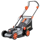 Outsunny Mașină de tuns iarba pe baterie fără fir 18V cu 2 baterii de 4Ah, lățime de tăiere 34 cm și funcție mulching, motor 700 W | Aosom Romania