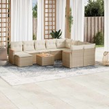 vidaXL Set canapele de grădină cu perne, 11 piese, bej, poliratan 3226562