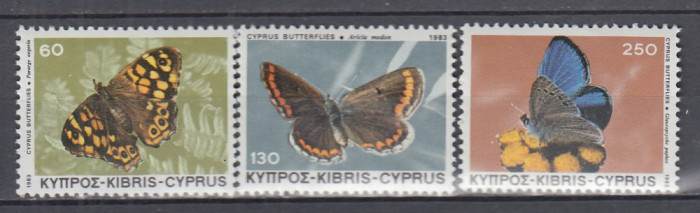 CIPRU CIPRU GREC 1983 FLUTURI SERIE MNH