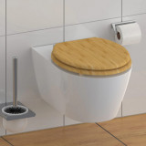SCH&Uuml;TTE Scaun de toaleta cu &icirc;nchidere silentioasa NATURAL BAMBOO GartenMobel Dekor, vidaXL
