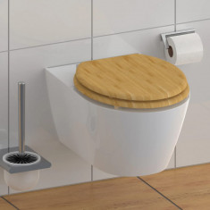 SCHÜTTE Scaun de toaleta cu închidere silentioasa NATURAL BAMBOO GartenMobel Dekor
