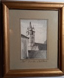 SEBES - BISERICA EVANGHELICA - GRAFICA SEMNATA EUGEN MACINIC - PIESA DEOSEBITA