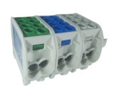 Cleme de distributie derivatie pentru conexiuni monofazice 25mm &sup2; 16mm &sup2; Cu-Al montaj pe sina DIN 152A, Omu System