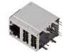 ADAM TECH Conector RJ45 + 2x USB-A Ecranat Montare PCB THT 90 Grade