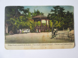 Rară! Carte poștala Buziaș(Timiș)-Pavilionul de muzica din parc,circulată 1929
