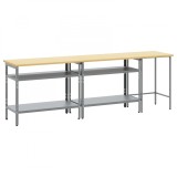 Set banc de lucru 3 piese vidaXL Gri Oțel