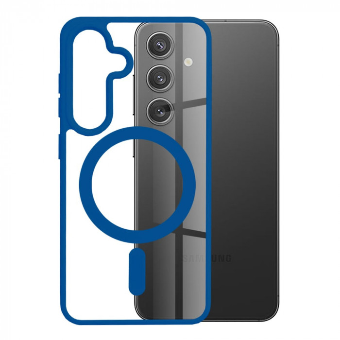 Husa Antisoc Samsung Galaxy S24 MagSafe Pro Incarcare Wireless Albastru