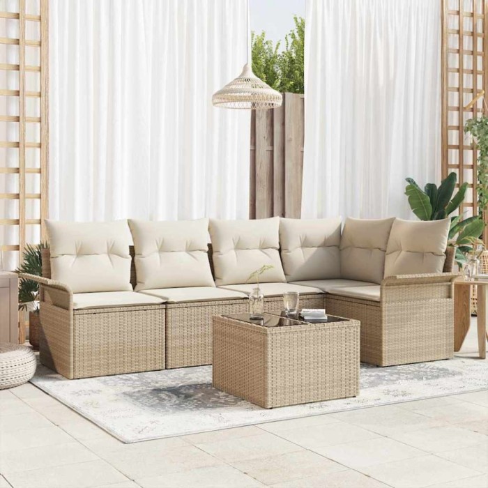 vidaXL Set de canapele pentru grădină 6 pcs 242.5 x 132.5 x 85 cm