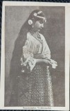 Fotografie tip Carte Postala, Romanca in costum popular, perioada interbelica