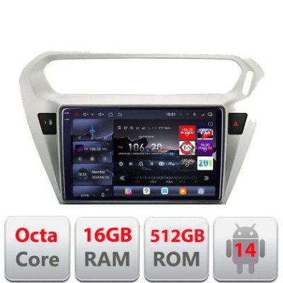 Navigatie Peugeot 301 2012-2020 Citroen C-Elisee Edotec Kit-301 8 core QLED 2K 16+512 360 Android Waze USB Navigatie Internet Youtube Radio CarStore T foto