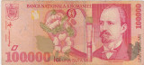 ROMANIA 100000 LEI 1998 aF