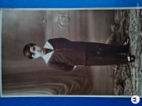 Elev din perioada Regalitate Romania , studio foto , anii 1930-1940 , format carte postala