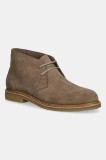BOSS botine de piele &icirc;ntoarsă Kope culoarea bej, 50548077
