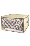 Geantă de depozitare pentru haine sau pături cu fermoar, bej, 65x55x40 cm