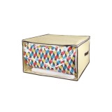 Geantă de depozitare pentru haine sau pături cu fermoar, bej, 65x55x40 cm