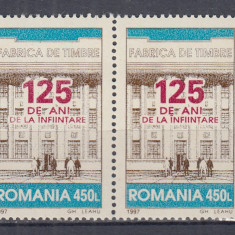 ROMANIA 1997 LP 1439 - 125 ANI INFIINTAREA FABRICII DE TIMBRE PERECHE MNH