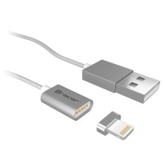 Cablu magnetic TRACER USB 2.0 Iphone AM - Lighting 1m argintiu