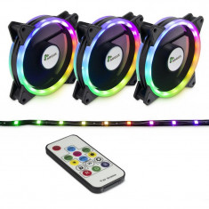 Ventilatoare Inter-Tech Argus RS-04 RGB, 3 Fan Pack, 120 mm, telecomanda +... foto