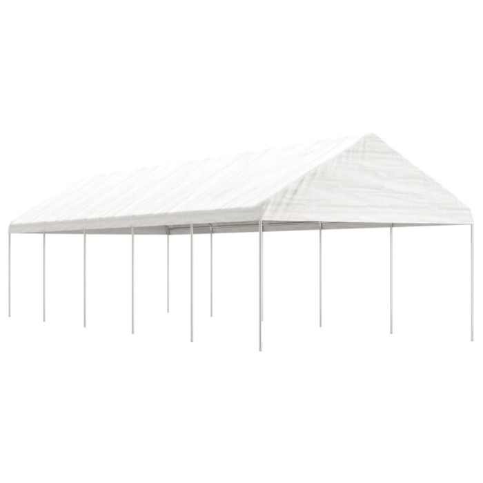 Gossi foisor cu acoperis, alb, 11,15x4,08x3,22 m, polietilena