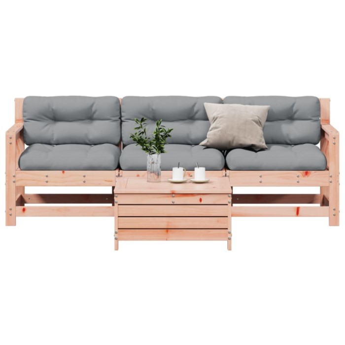 Gossi set mobilier de gradina cu perne, 4 piese, lemn masiv douglas
