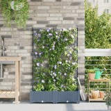 VidaXL Ghiveci de grădină cu cununiță 2 buc Gri deschis 80x40x125.5 cm
