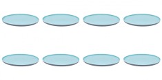 Set farfurii 8 piese, intinse de plastic, Turcoaz Gri, diametru 25 cm