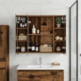 vidaXL Dulap cu oglindă pentru baie Lemn vechi 60 x 14,5 x 50 cm 889077