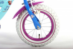 Bicicleta pentru fete 12 inch cu scaun pentru papusi roti ajutatoare si cosulet Frozen foto