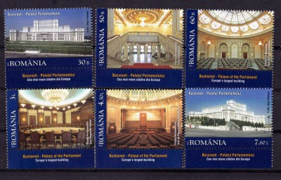 RO 2011 ,LP 1898 ,&amp;quot;Palatul Parlamentului &amp;quot; serie MNH margine coala jos,19.60 Lei foto