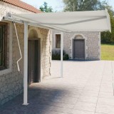 vidaXL Set st&acirc;lp pentru copertină, alb, 450x245 cm, fier
