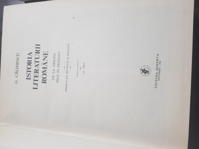 G Calinescu - Istoria literaturii romane de la origini pana in prezent Am foto