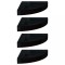 Rafturi de colt, 4 buc., negru extralucios, 25x25x3,8 cm, MDF