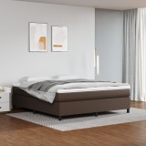 VidaXL Cadru de pat box spring, maro, 180x200 cm, piele ecologică