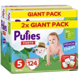 Scutece-chilotel Pufies Fashion&amp;amp;Nature, Marimea 5, Giant Pack, 12-17 kg, 124 buc