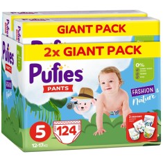 Scutece-chilotel Pufies Fashion&amp;amp;Nature, Marimea 5, Giant Pack, 12-17 kg, 124 buc