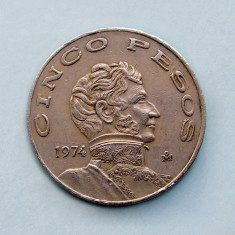 MEXIC - 5 Pesos 1974 foto