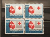 Bloc 4 Timbre Iugoslavia 1974 Donarea de S&acirc;nge Crucea Roșie 0,20 Dinari Nestampilat - A005