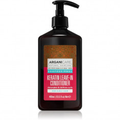Arganicare Keratin Leave-In Conditioner balsam (nu necesita clatire) pentru păr creț 400 ml